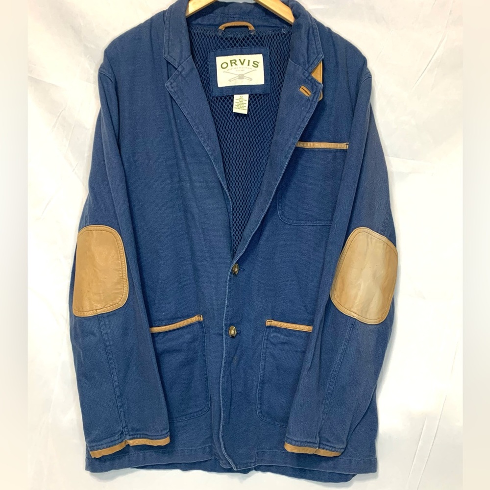 Vintage Orvis Zambezi Safari Sport Jacket/Blazer-Leather Trim Mens Large/L (42).